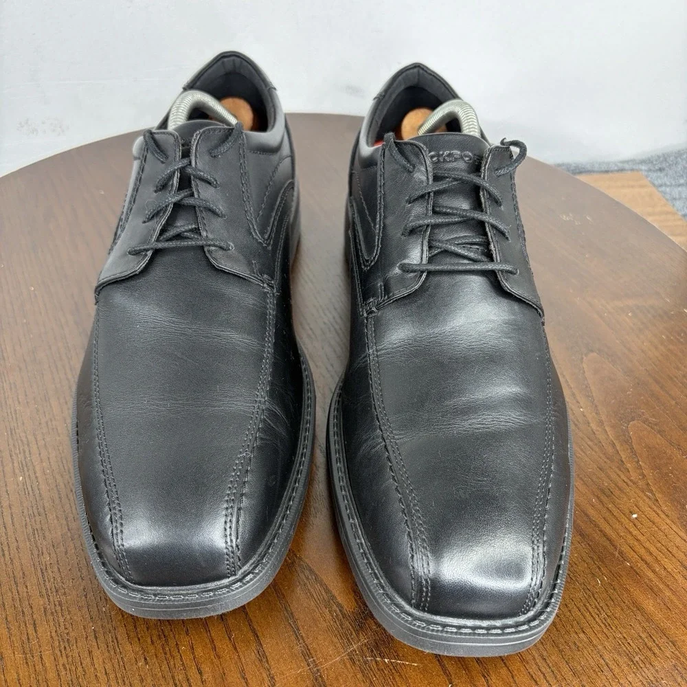 Rockport Shoes Men's 11W Wide Black Leather Oxford Derby Lace Up Casual